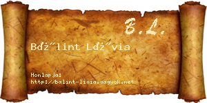 Bálint Lívia névjegykártya